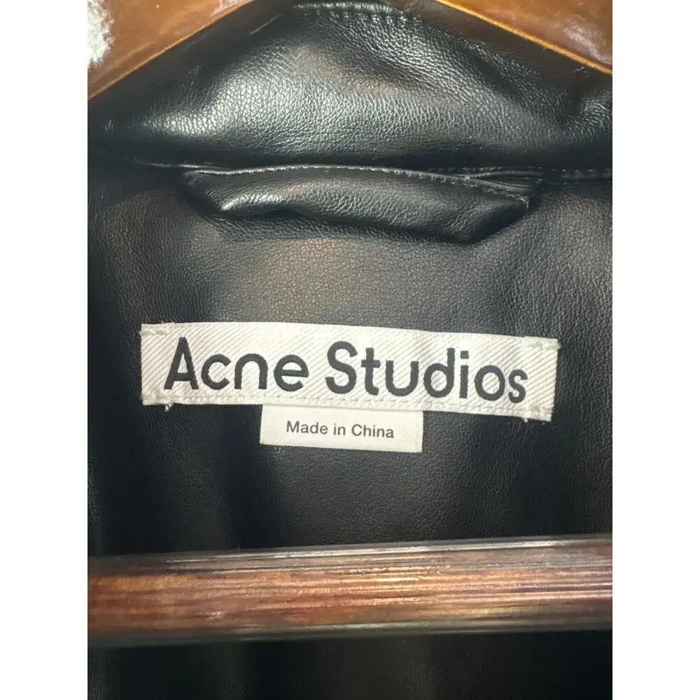 Women’s Acne Studios Medium Black Leather Bomber Jacket - Picture 5 of 5